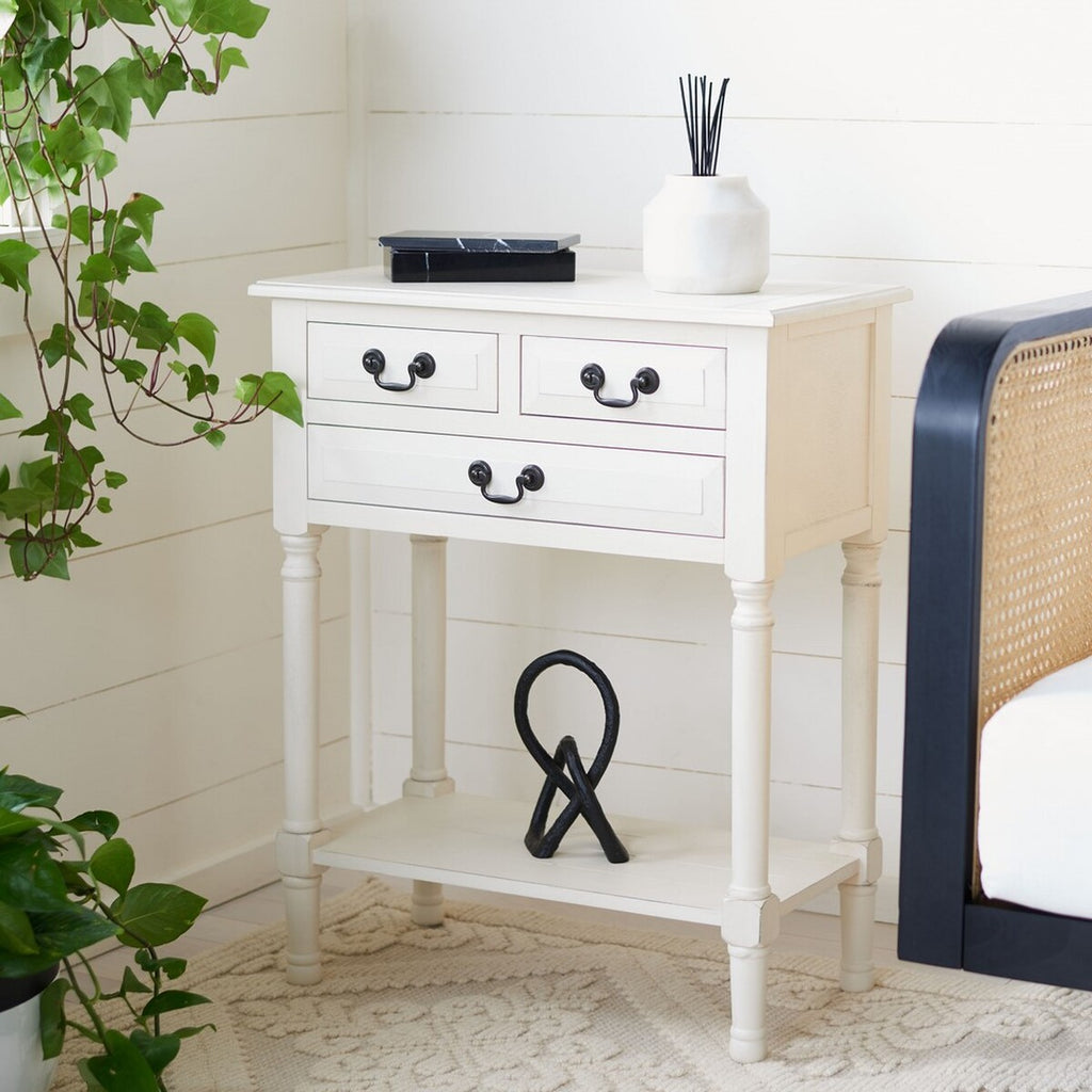 Safavieh Primrose 3 Drawer Console Table - Distrssed White