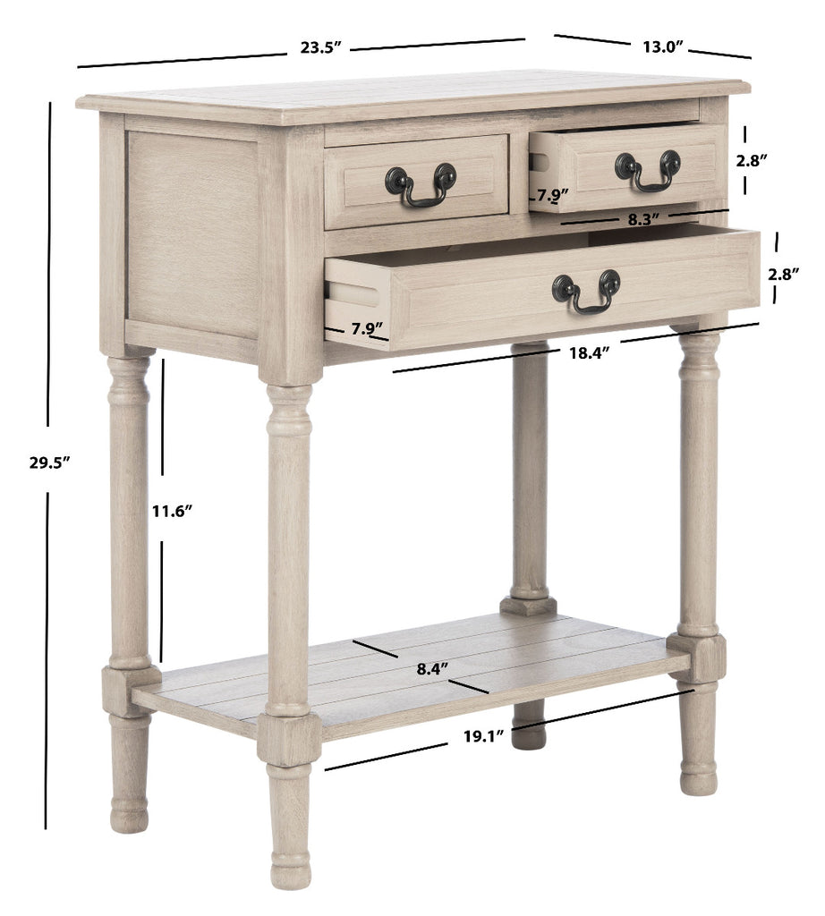 Safavieh Primrose 3 Drawer Console Table-Greige