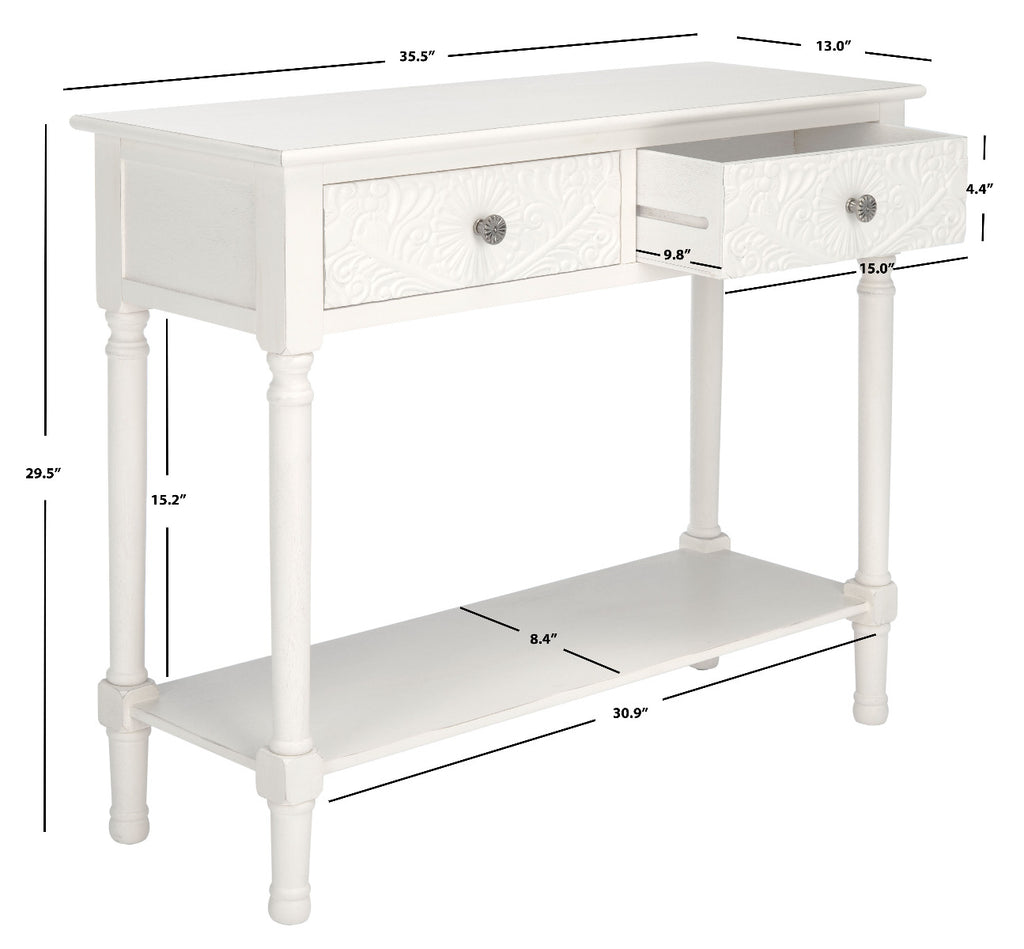 Safavieh Josie 2 Drawer Console Table -Distressed White