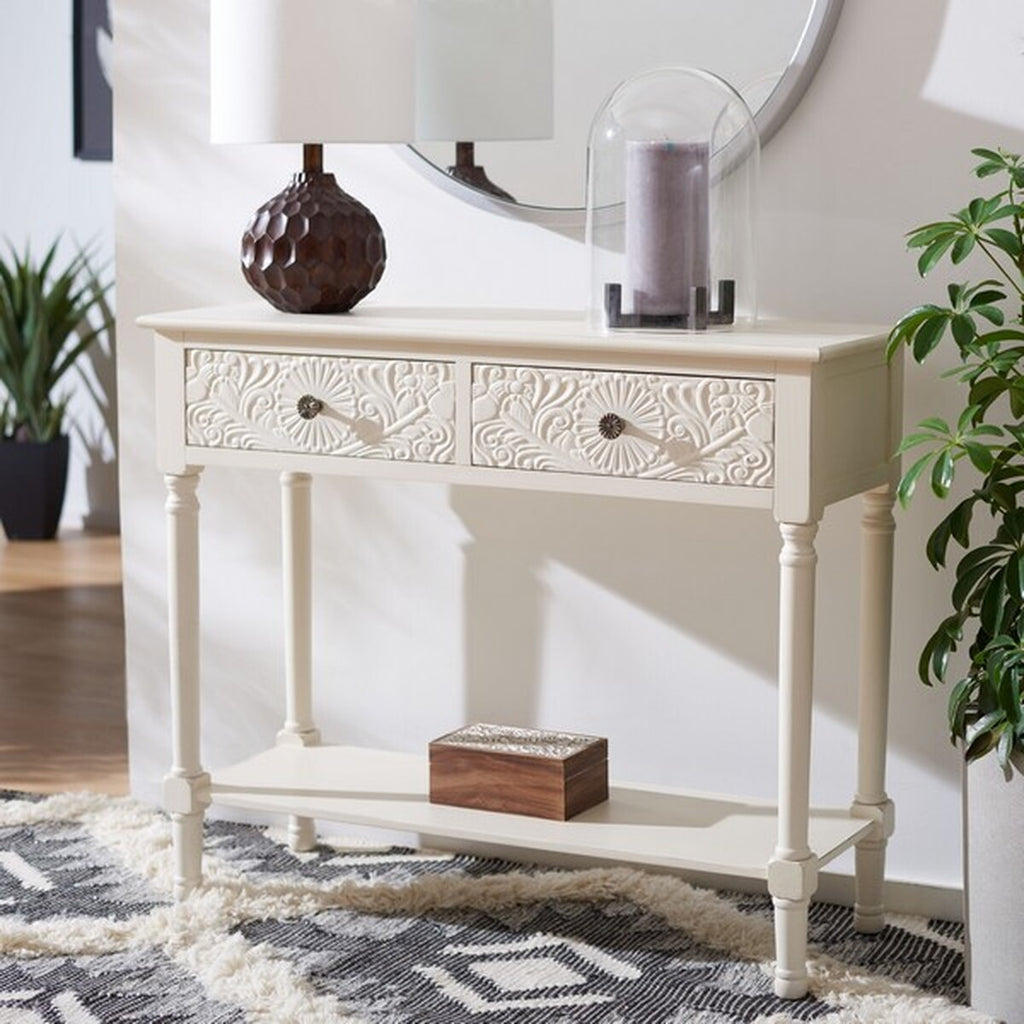 Safavieh Josie 2 Drawer Console Table -Distressed White