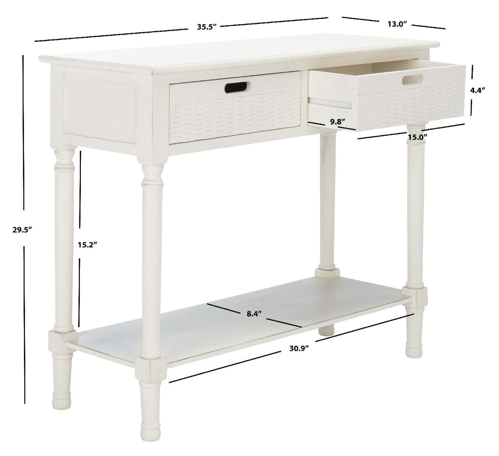 Safavieh Landers 2 Drawer Console-Distressed White