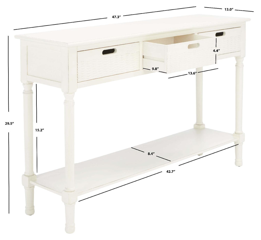 Safavieh Landers 3 Drawer Console-Distressed White