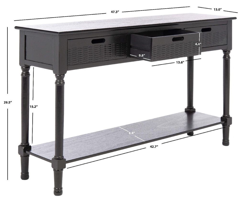 Safavieh Landers 3 Drawer Console-Black