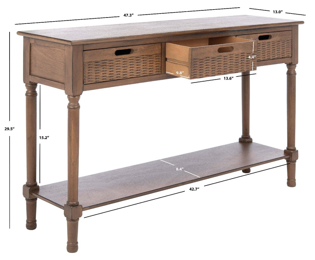 Safavieh Landers 3 Drawer Console-Brown