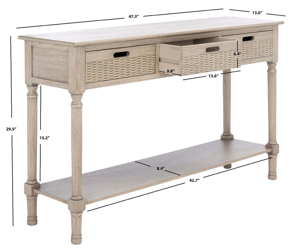 Safavieh Landers 3 Drawer Console-Greige