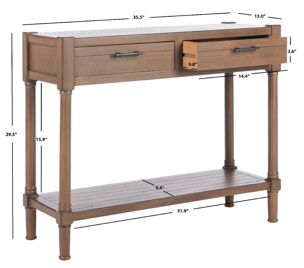 Safavieh Filbert 2 Drawer Console Table-Brown