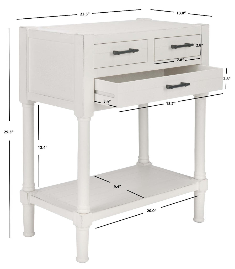 Safavieh Filbert 3 Drawer Console Table-Distressed White