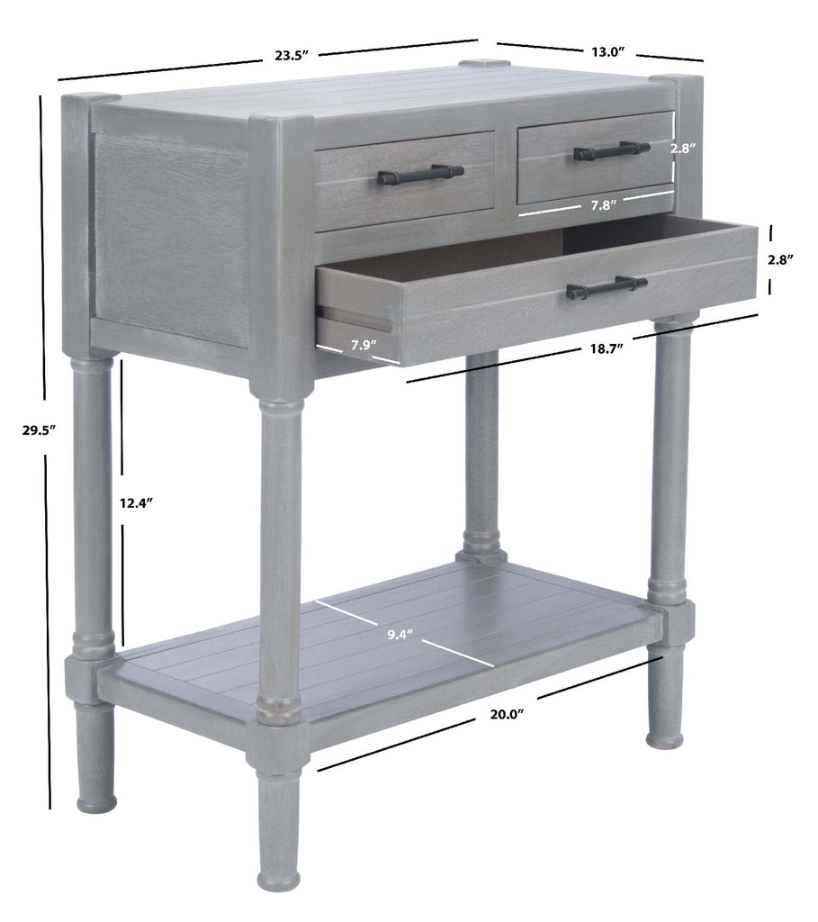 Safavieh Filbert 3 Drawer Console Table-White Washed Grey