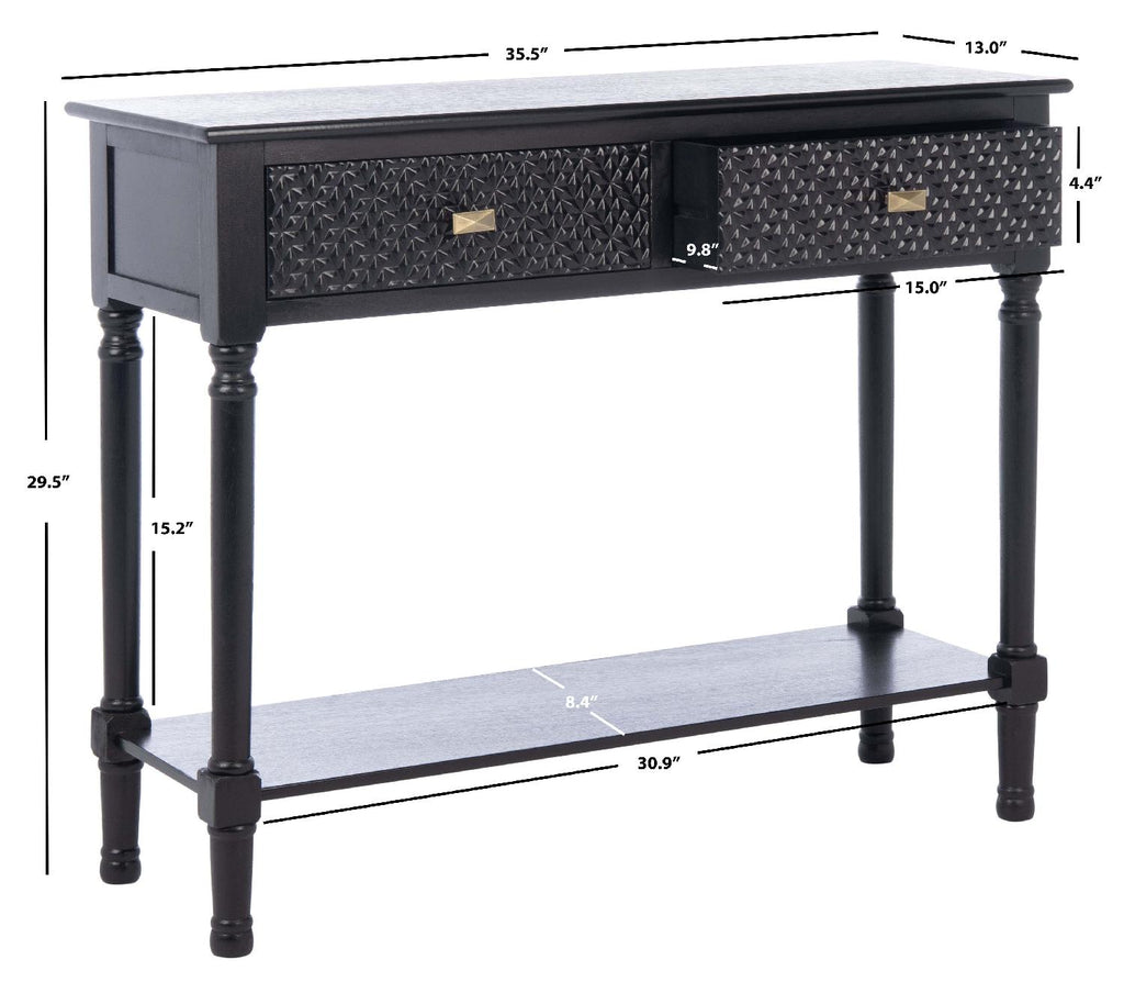 Safavieh Halton 2Drw Console Table - Black