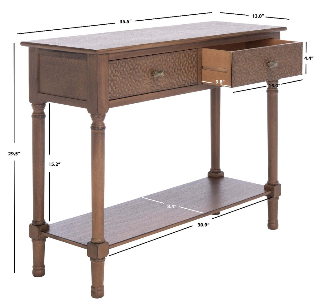 Safavieh Halton 2Drw Console Table-Brown