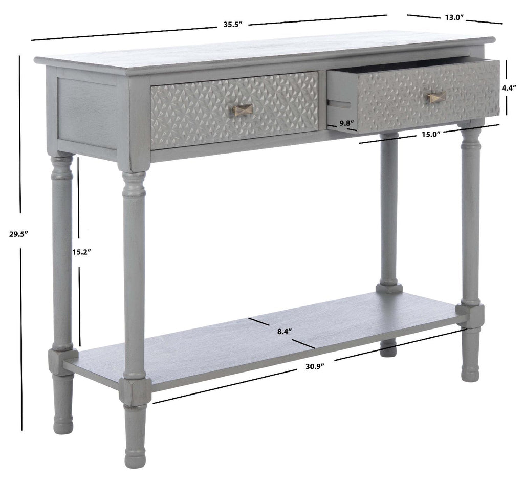 Safavieh Halton 2Drw Console Table - Distressed / Grey