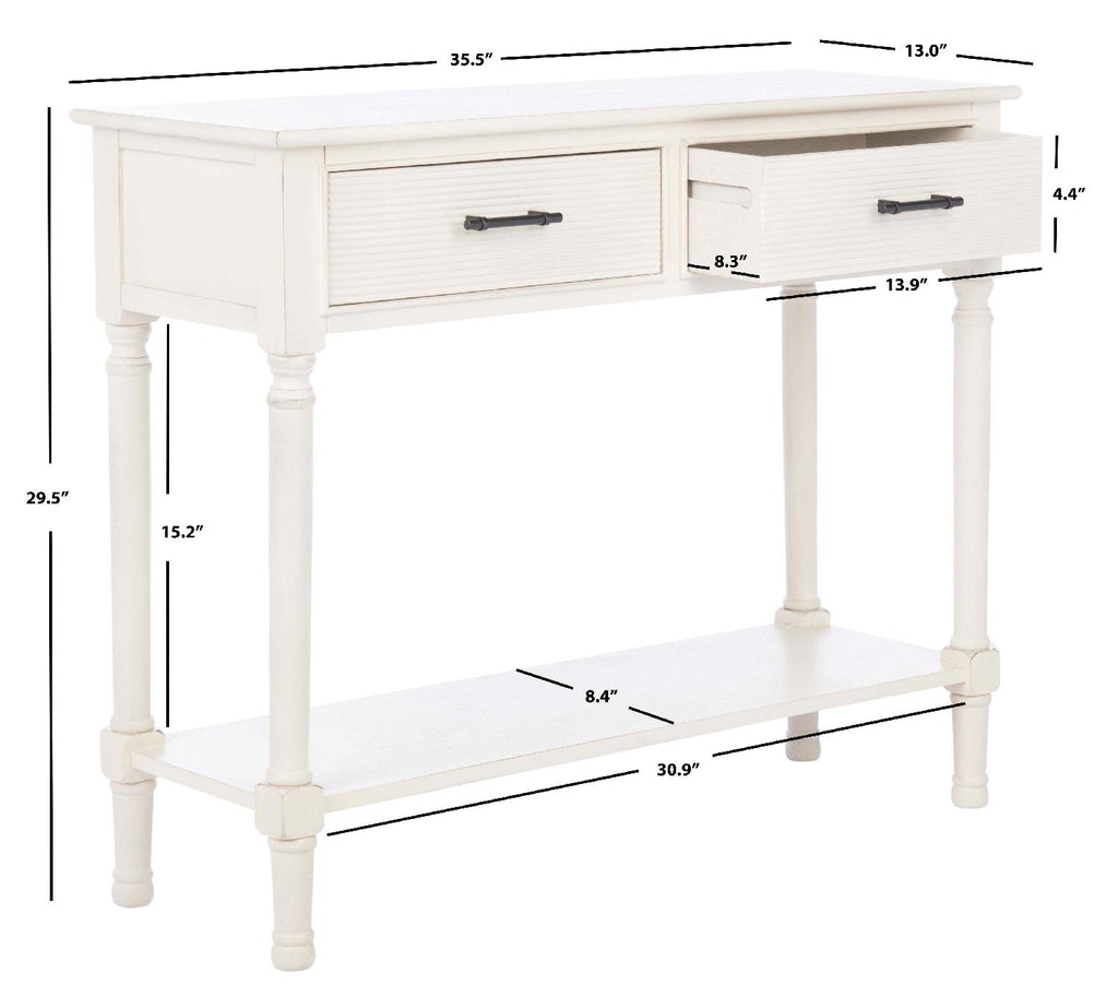 Safavieh Ryder 2Drw Console Table - Distressed / White