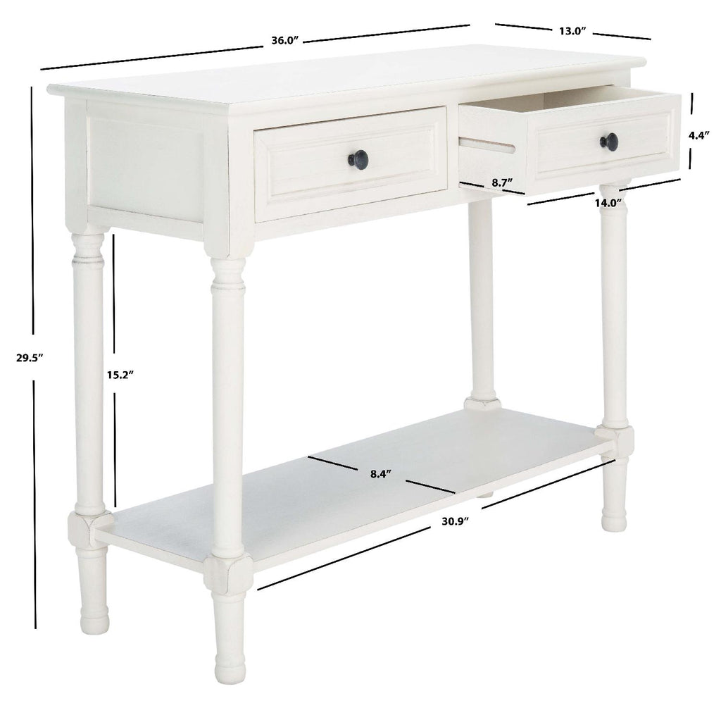 Safavieh Tate 2Drw Console Table-Distressed White