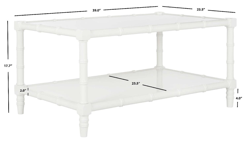 Safavieh Noam Modern Coastal Bamboo Coffee Table - White