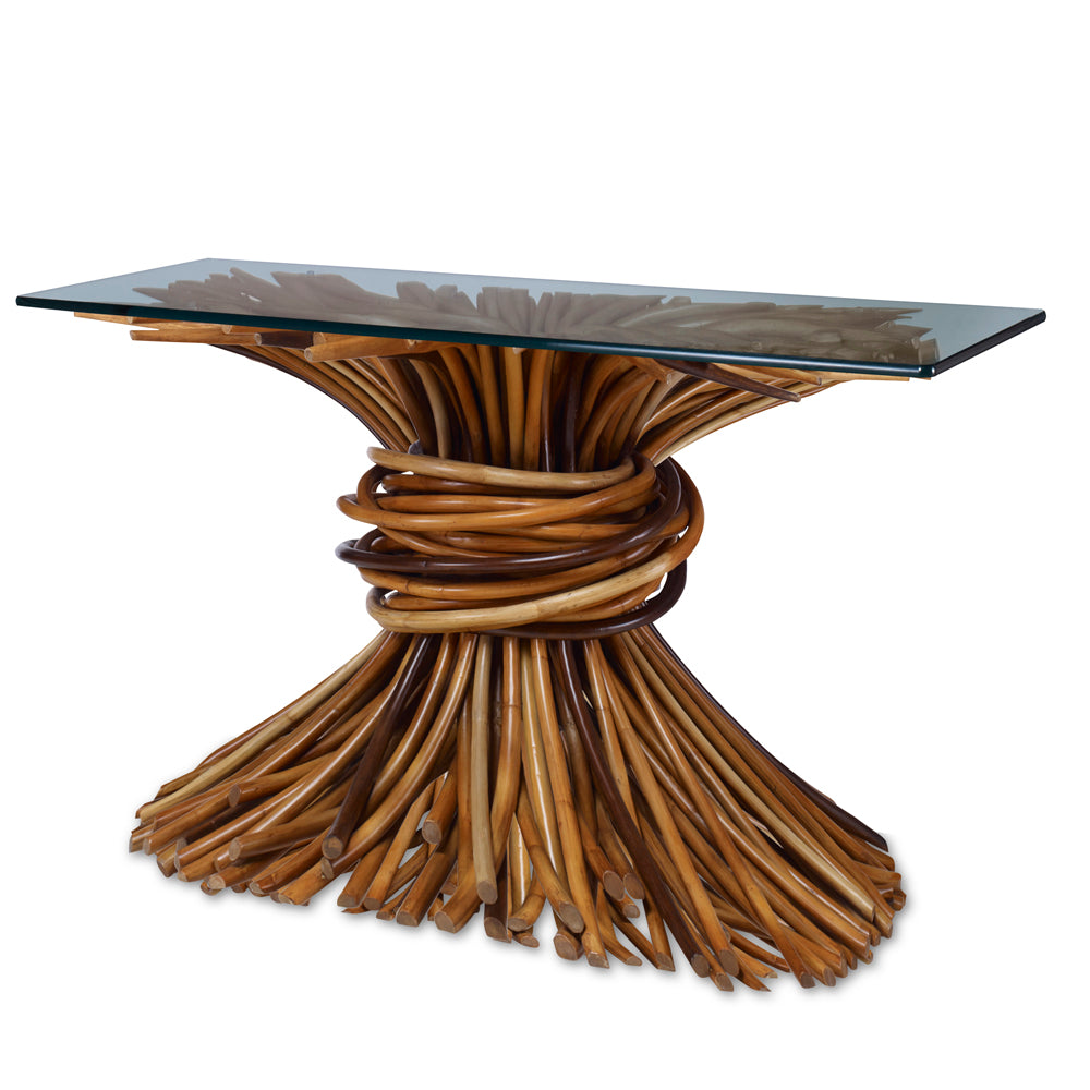 Knot Console Table-Brown;Natural