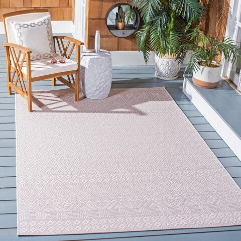 Safavieh Courtyard Rug Collection CY8235-56212 - Ivory / Soft Pink