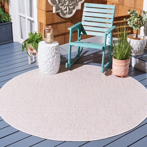 Safavieh Courtyard Rug Collection CY8235-56212 - Ivory / Soft Pink