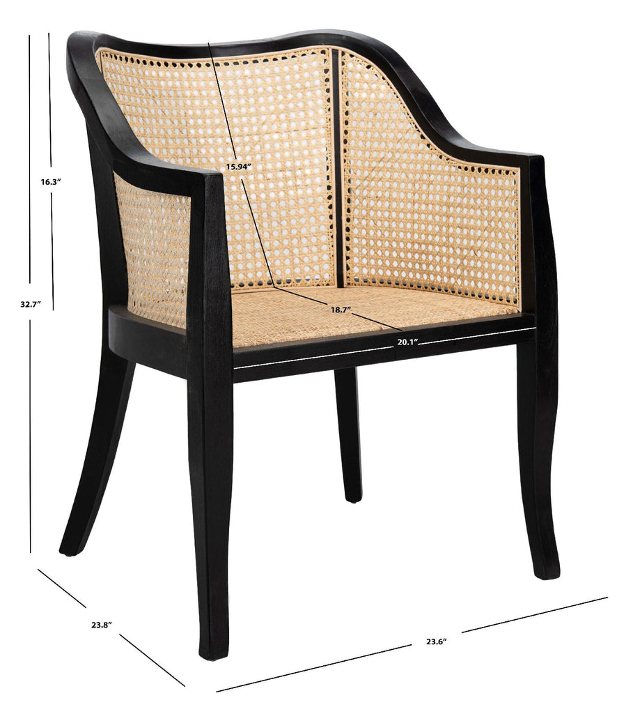 Safavieh Maika Dining Chair - Black/Natural