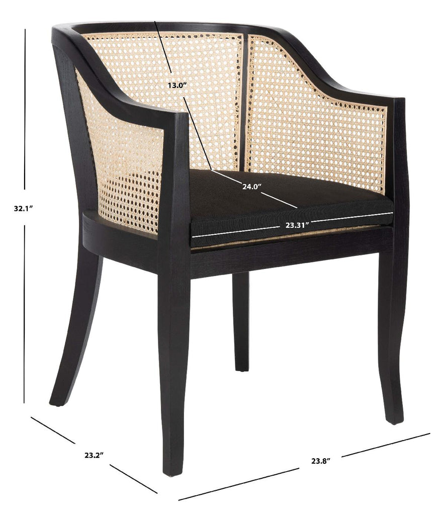 Safavieh Rina Dining Chair - Black/Natural/Black Cushion