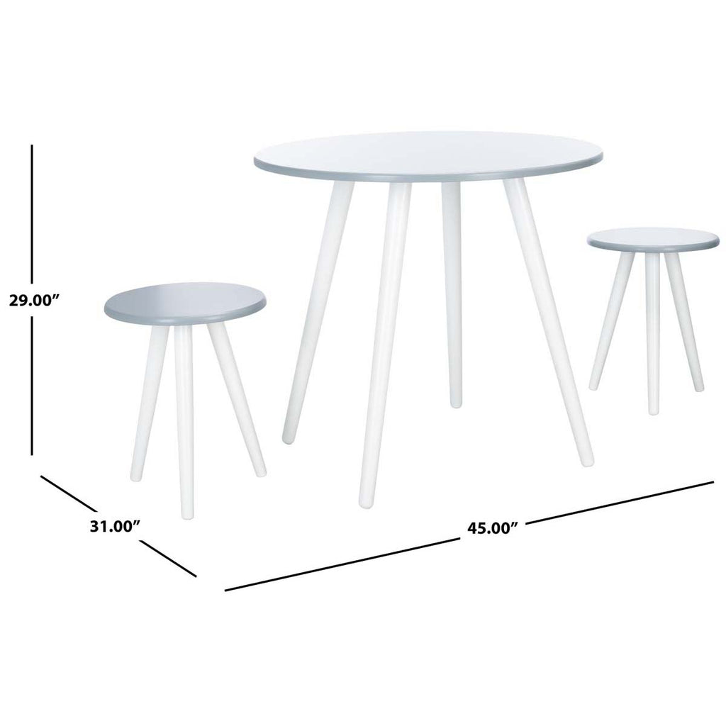 Safavieh Whitman 3 Piece Dining Set - White/Grey