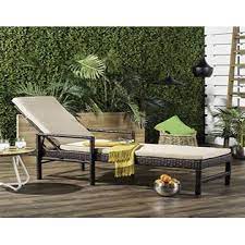 Safavieh Alma Rattan Sun Lounger - Brown/Beige