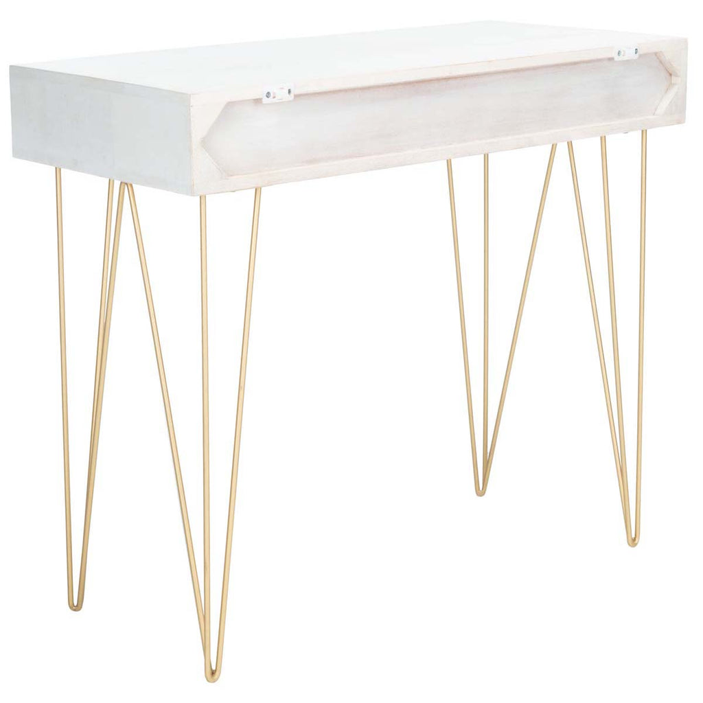 Safavieh Marigold Desk - White Washed / Brass