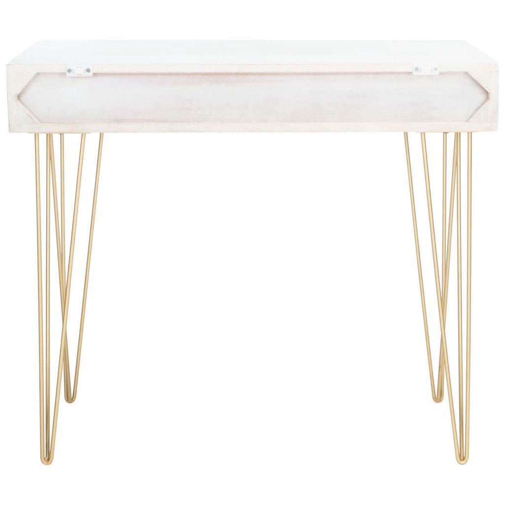 Safavieh Marigold Desk - White Washed / Brass