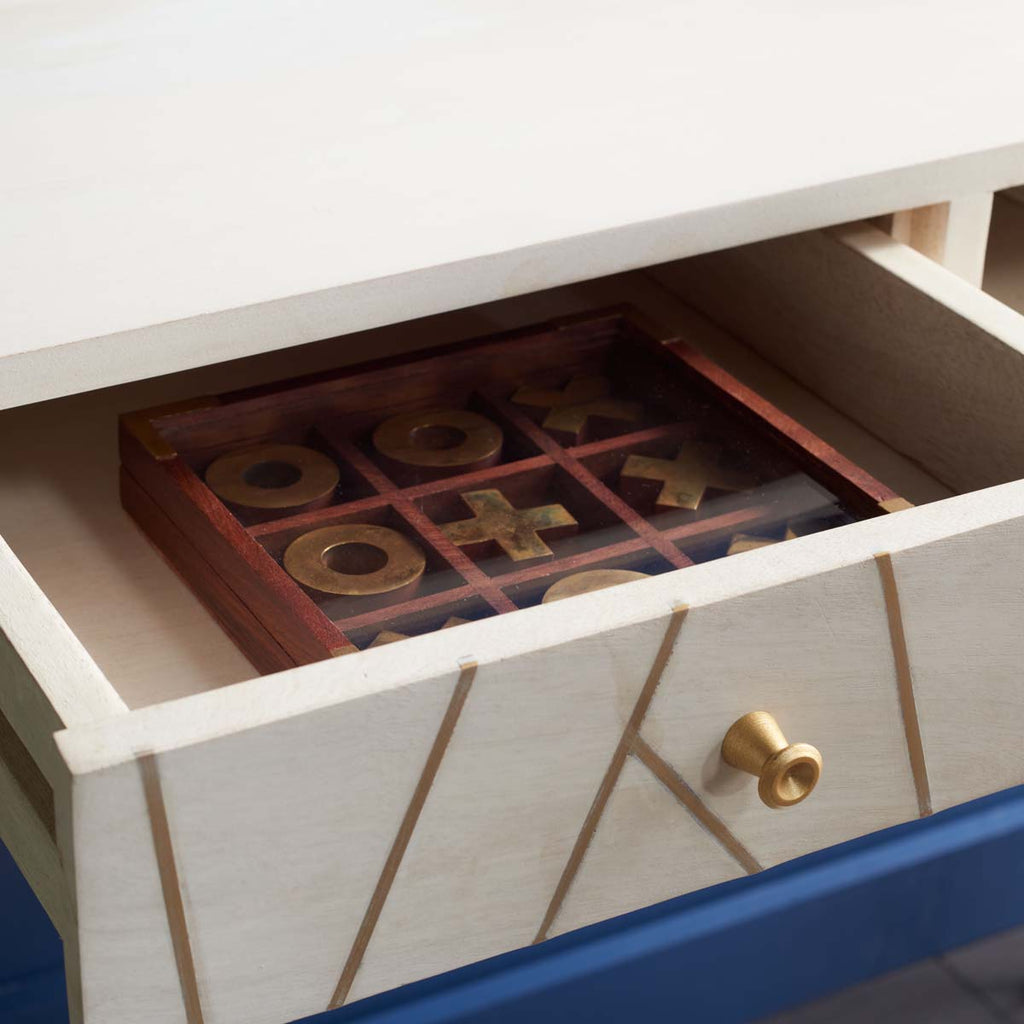 Safavieh Marigold Desk - White Washed / Brass