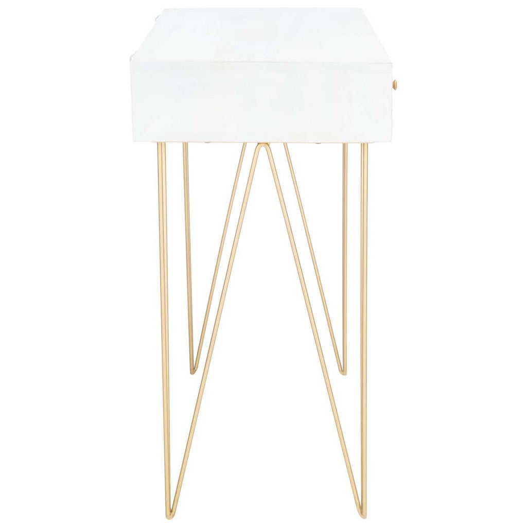 Safavieh Marigold Desk - White Washed / Brass