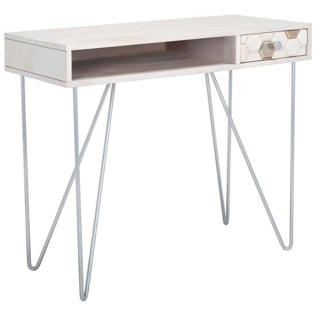 Safavieh Raveena Desk - White Washed / Silver