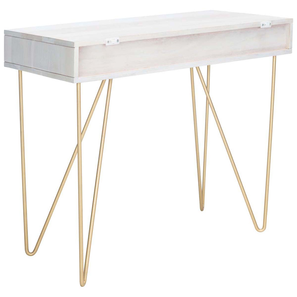 Safavieh Raveena Desk - White Washed / Brass