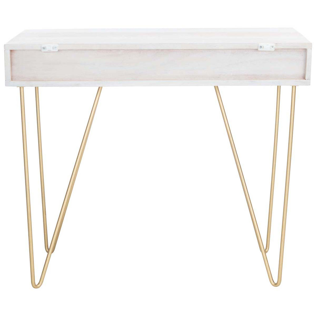 Safavieh Raveena Desk - White Washed / Brass