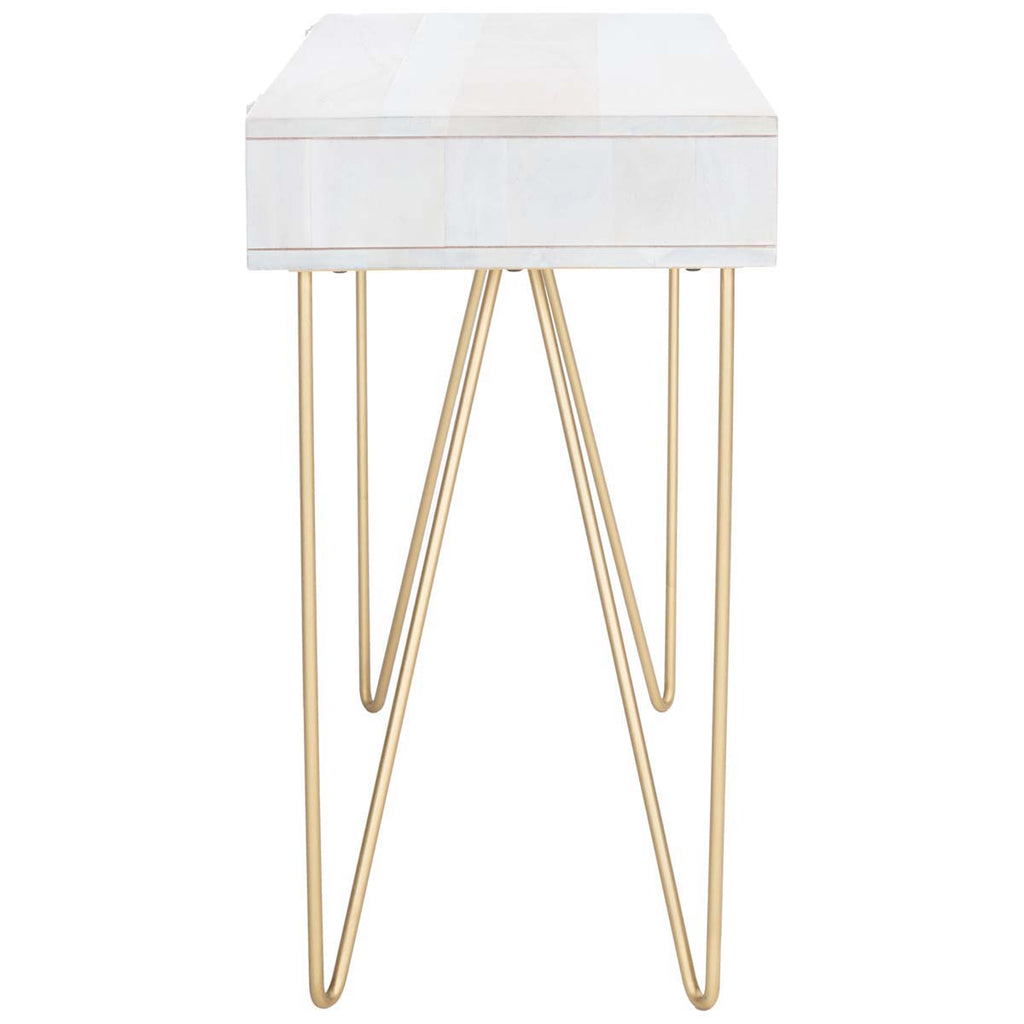 Safavieh Raveena Desk - White Washed / Brass