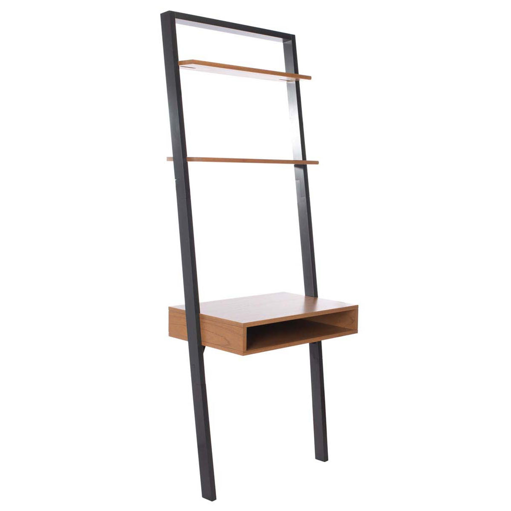 Safavieh Kamy 2 Shelf Leaning Desk-Natural / Charcoal