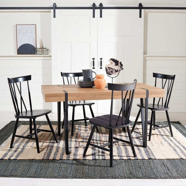 Safavieh Alyssa Dining Table - Natural Brown / Black Legs