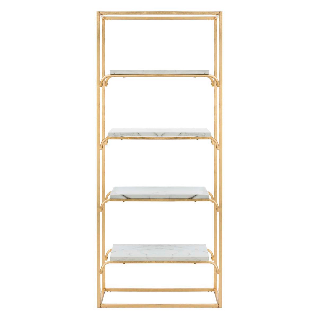 Safavieh Fiora 4 Tier Etagere - Gold Foil/Faux White Marble