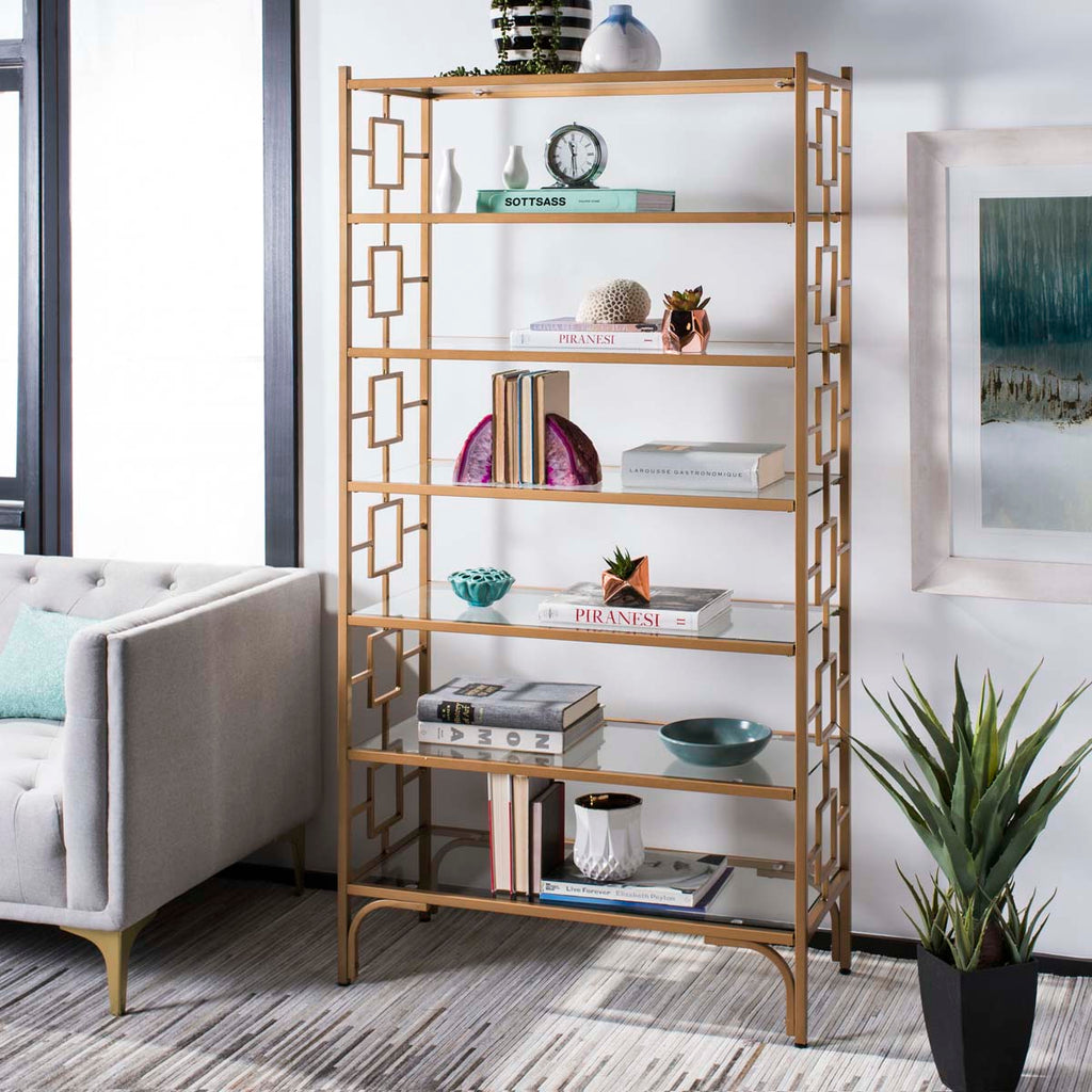 Safavieh Brooklyn 7 Tier Etagere - Gold/Glass