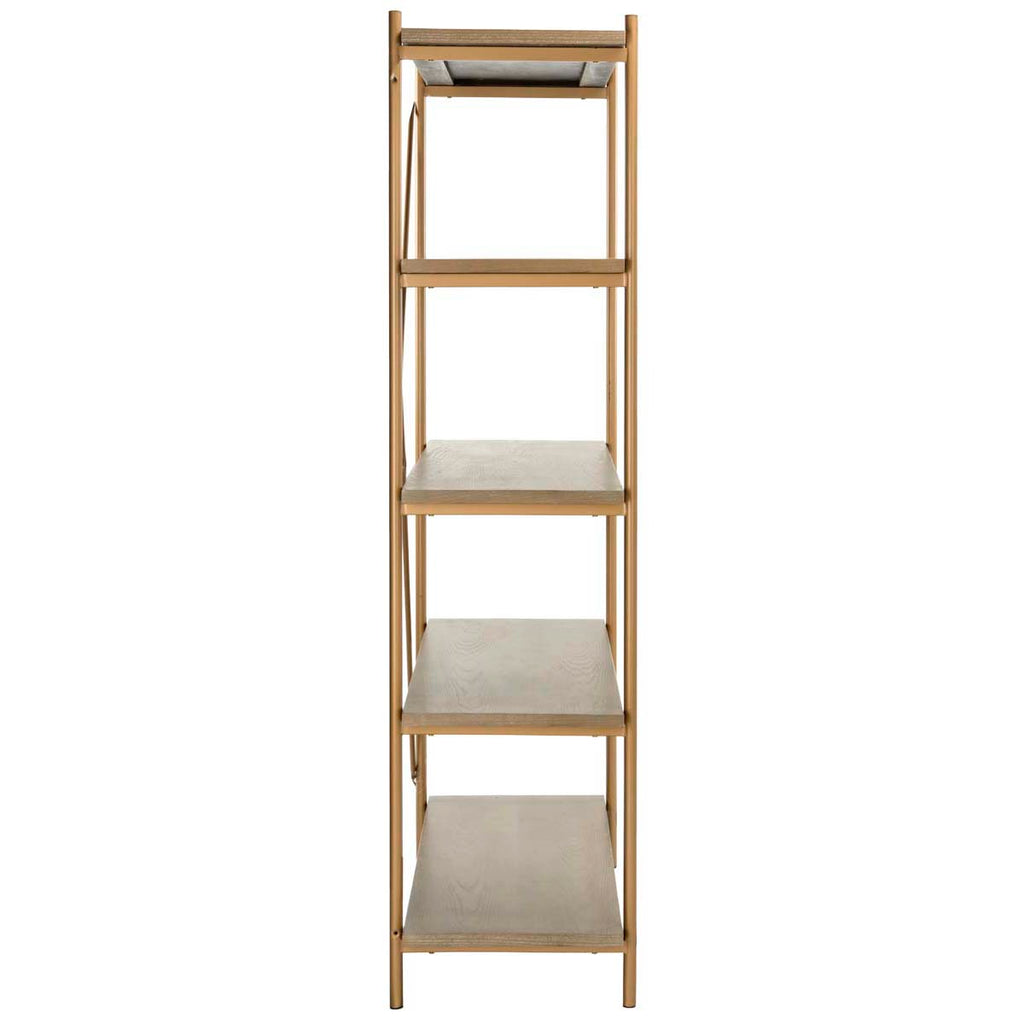 Safavieh Rigby 5 Tier Etagere - Rustic Oak/Gold