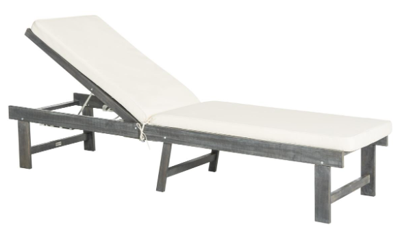 Safavieh Inglewood Chaise Lounge Chair - Ash Grey/Beige