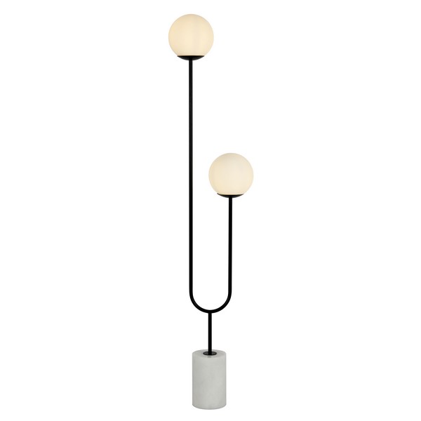 Safavieh Leif Iron And Marble Floor Lamp  - Black