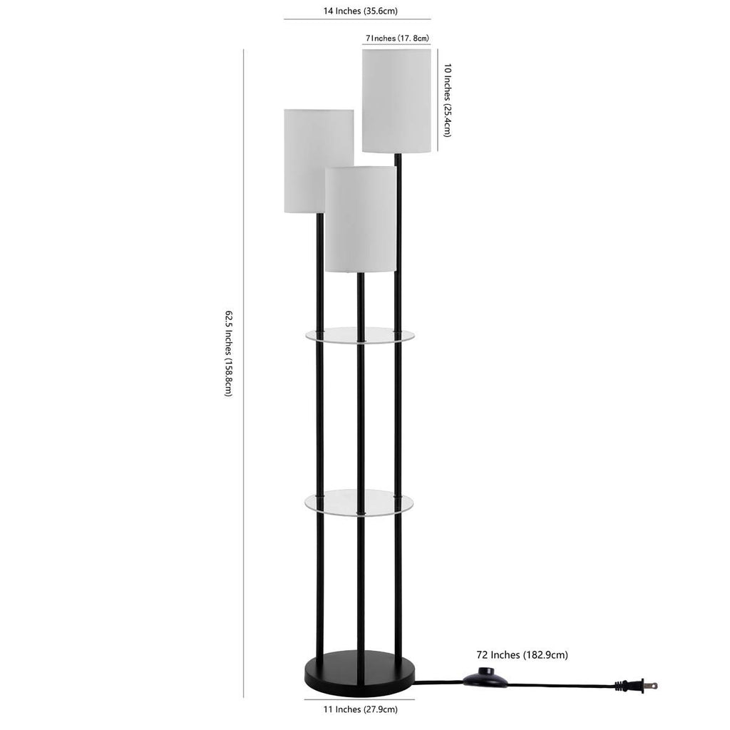 Safavieh Soren Glass And Iron Floor Lamp  - Black