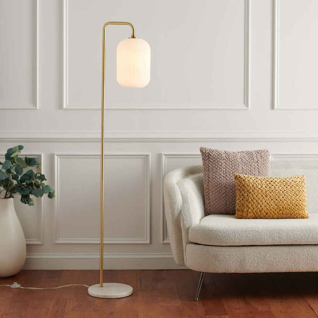 Safavieh Santina Floor Lamp - Gold/White Marble