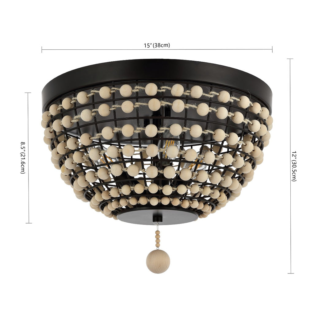 Safavieh Bolson Chandelier, Natural Wood/Oil-Rubbed Bronze