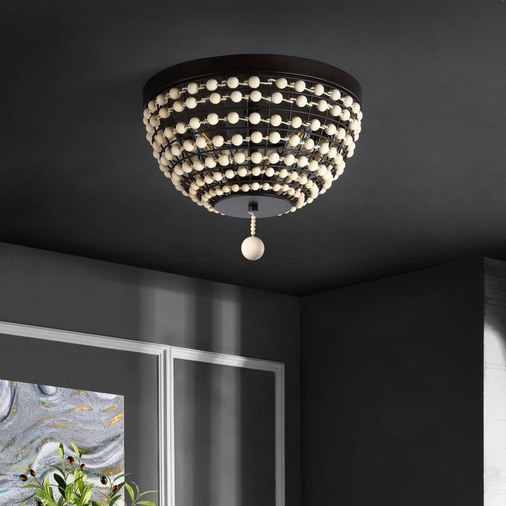 Safavieh Bolson Chandelier, Natural Wood/Oil-Rubbed Bronze