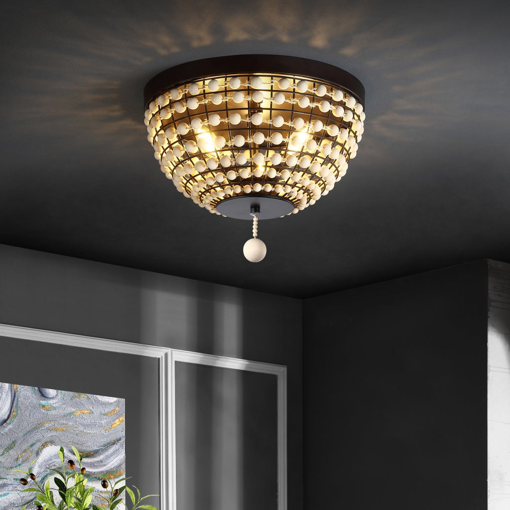 Safavieh Bolson Chandelier, Natural Wood/Oil-Rubbed Bronze