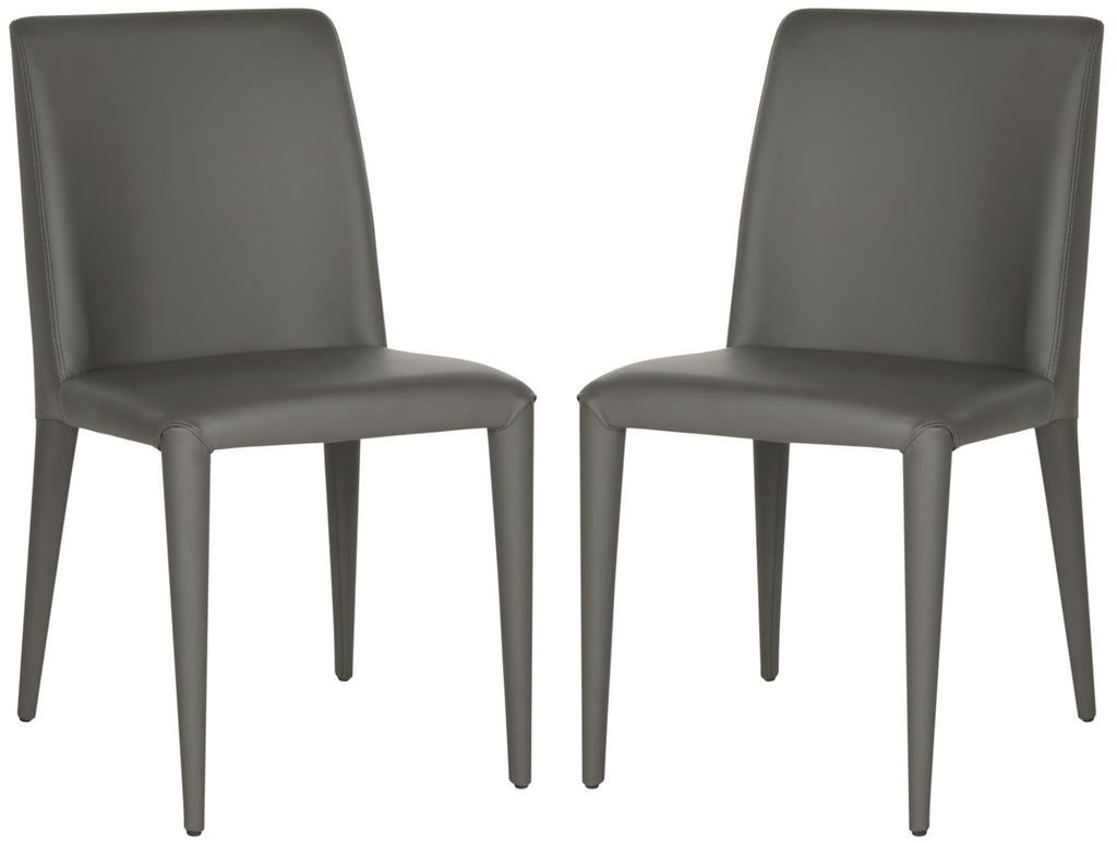 Safavieh Garretson 18'' Leather Side Chair-Grey (Set of 2)