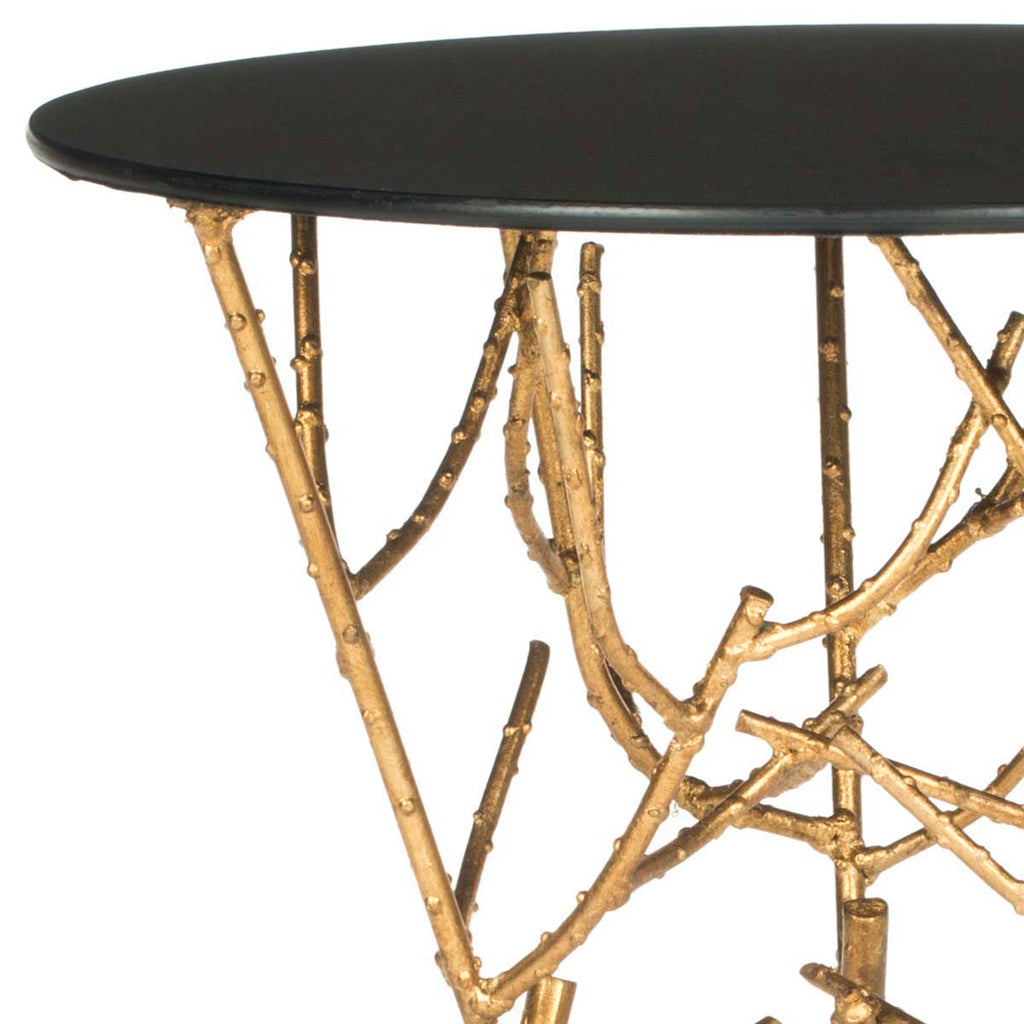 Safavieh Tara Branched Glass Top Gold Accent Table - Gold / Black