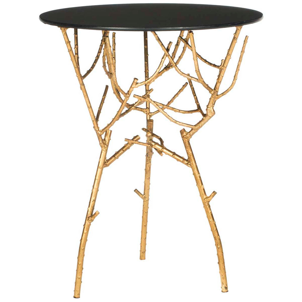 Safavieh Tara Branched Glass Top Gold Accent Table - Gold / Black