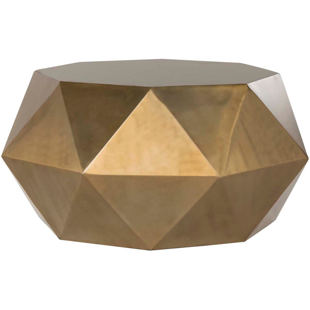 Safavieh Astrid Faceted Coffee Table - Brushed Brass