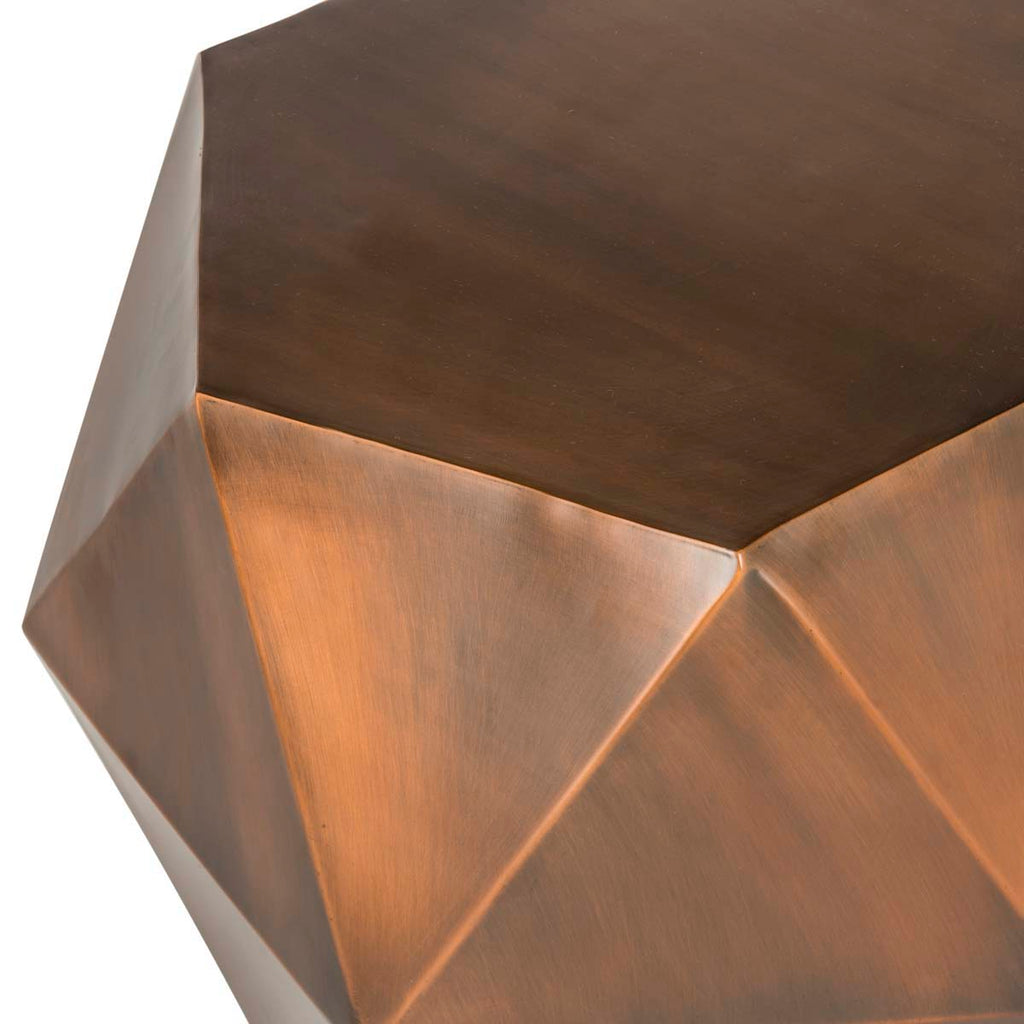 Safavieh Astrid Faceted Side Table - Copper